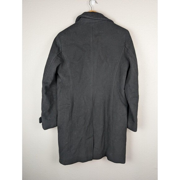 L.L.Bean Coat Womens 6 Black Lambswool Insulated Car Coat Button Front Lined - Picture 2 of 6